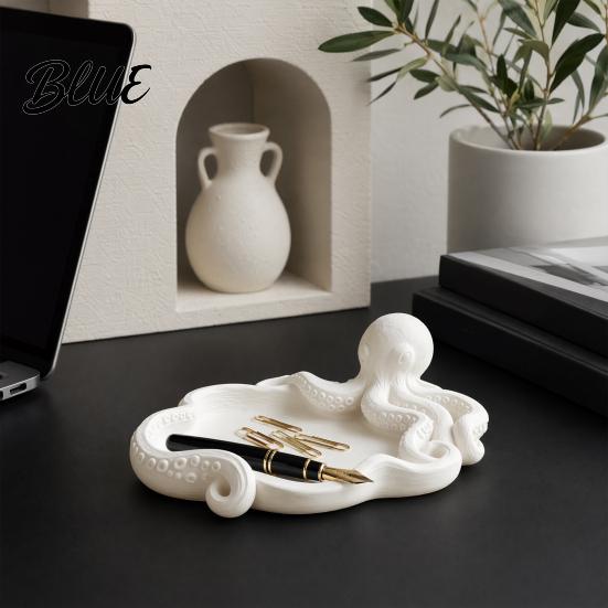 Ocean Animal Storage Necklace Ring Printed Jewelry Octopus Tray 3D Tray Earrings Key Holder Dish Decorative Keys Trinkets Organizer