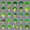 50 Broccoli Doodle Stickers Personalized Cartoon Cute Vegetable Decorative Skateboard Water Cup Mobile Phone Case Stickers