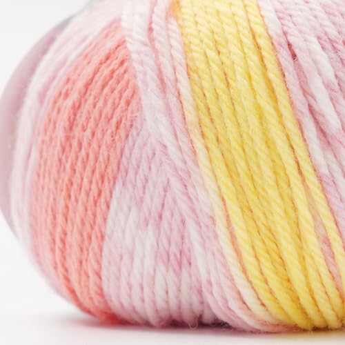 5 balls of raw wool yarn, Cashmere Baby Print, medium weight, 40g (116m), 50% acrylic, 50% nylon, microfiber, 103. Green