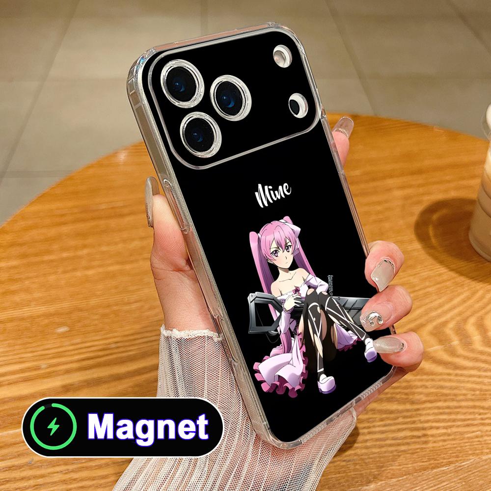 Coque de téléphone Mine Akame Ga Kill pour iPhone 17 16 15 14 13 12 11 Air Pro Max Plus Mini Housse Souple en TPU Transparente Magsafe