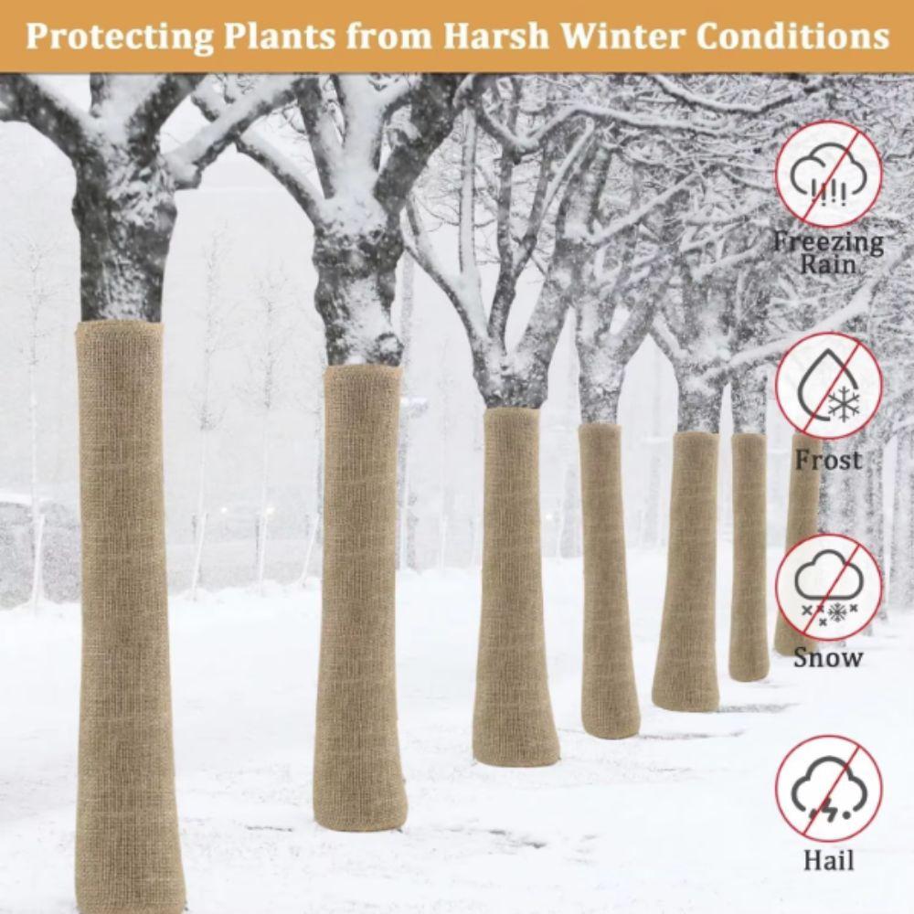 Copertura Protettiva per Piante in Juta Naturale Tessuto di Juta Avvolgimento Invernale per Alberi Coperta antigelo Fiori Piante