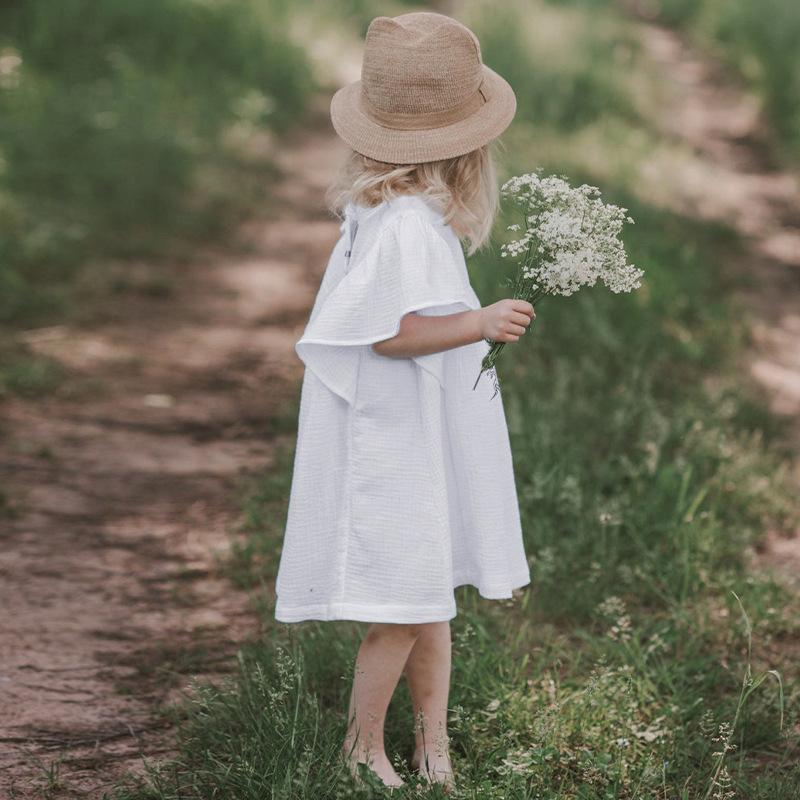 Girls' Dress Summer Thin Lotus Leaf Sleeve Princess Dress for Baby Girls