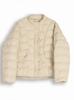 American pressed down jacket women's short stand-up collar white duck down winter fashion design sense thin coat tide