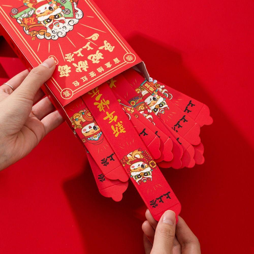 12Pcs/Box Traditional DIY Red Envelope Cartoon Snak Year Red Envelope Draw Lots Red Pocket  New Year