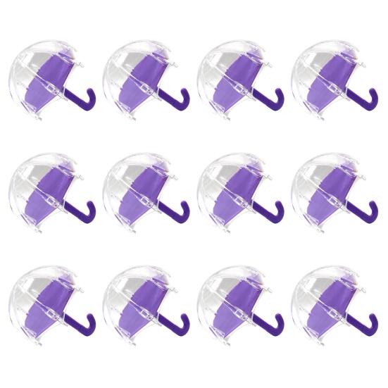 12Pcs Mini Umbrella Candy Box Portable Transparent Treat Holder Case Small Colorful Umbrella
