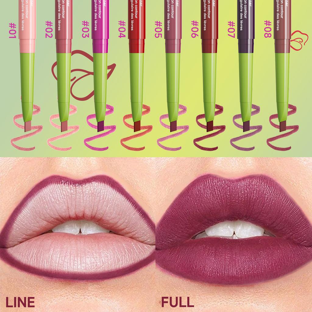 Triangular Oblique Lip Liner Matt Monochrome Semi-long-lasting Outline Velvet Not Easy To Take Off Makeup Lipstick Pen Lip Makeup