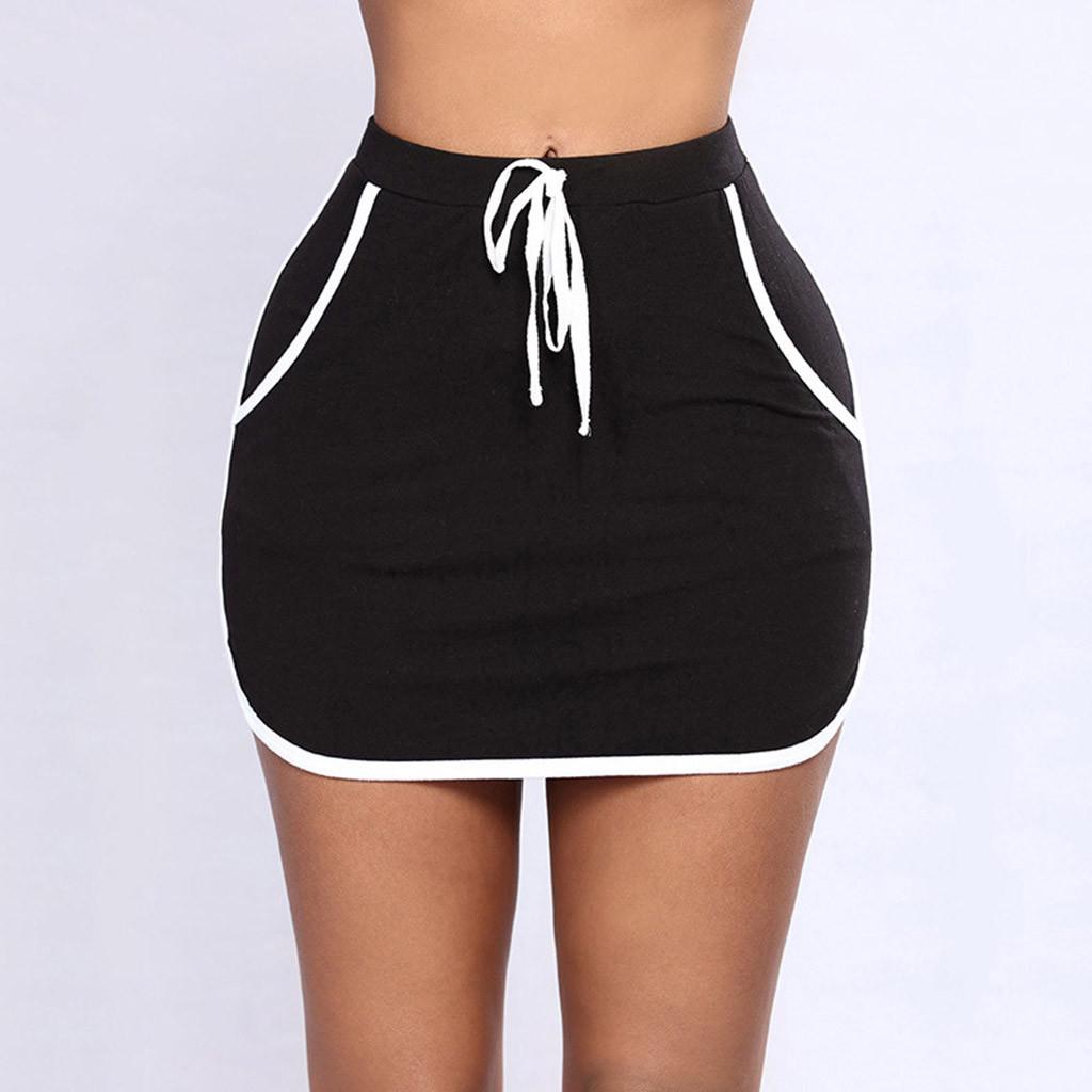 

Women Sexy Club Skirt Short Pocket High Waist Skirt XXL чорний