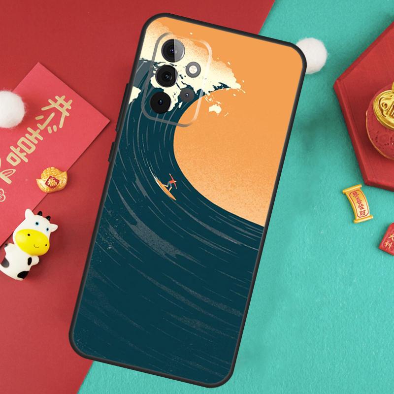 Surfing Wave Case For Samsung Galaxy A56 A36 A26 A16 A06 A13 A33 A53 A15 A35 A55 A34 A54 A12 A32 A52 A17