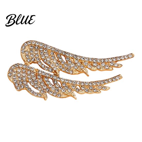 Hat Pin Brooch Women Alloy Pin Wings Shape Lapel Badge A