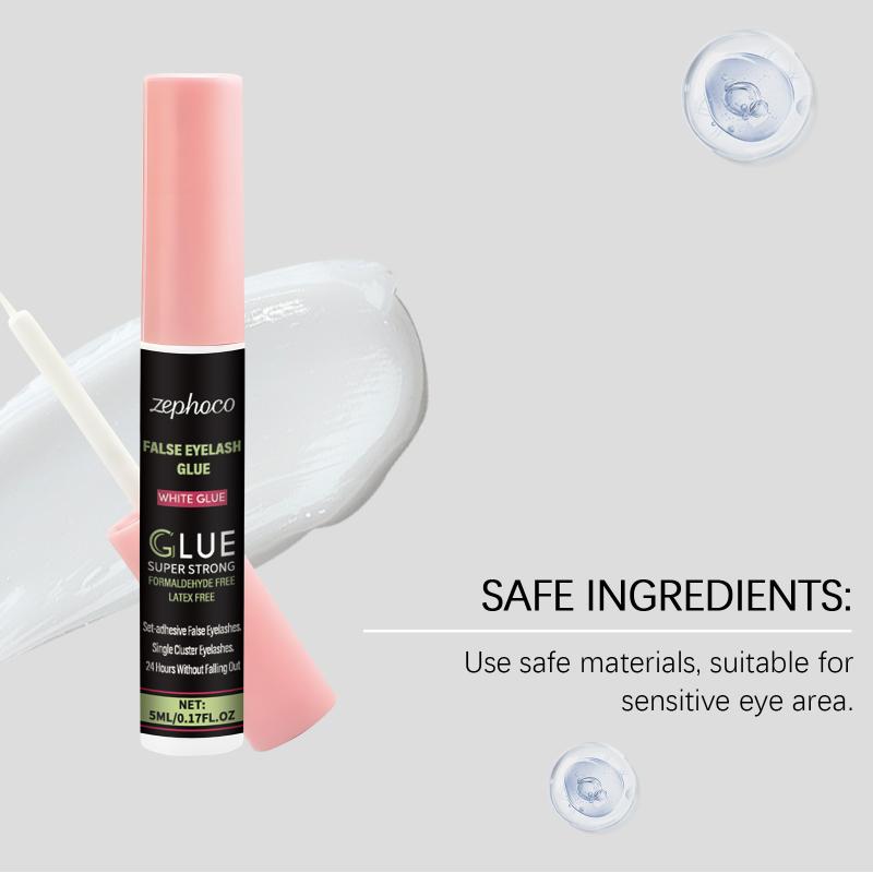 Waterproof Eyelash Glue Quick Drying Long Lasting False Lash Adhesive with Handy Brush for Any Event