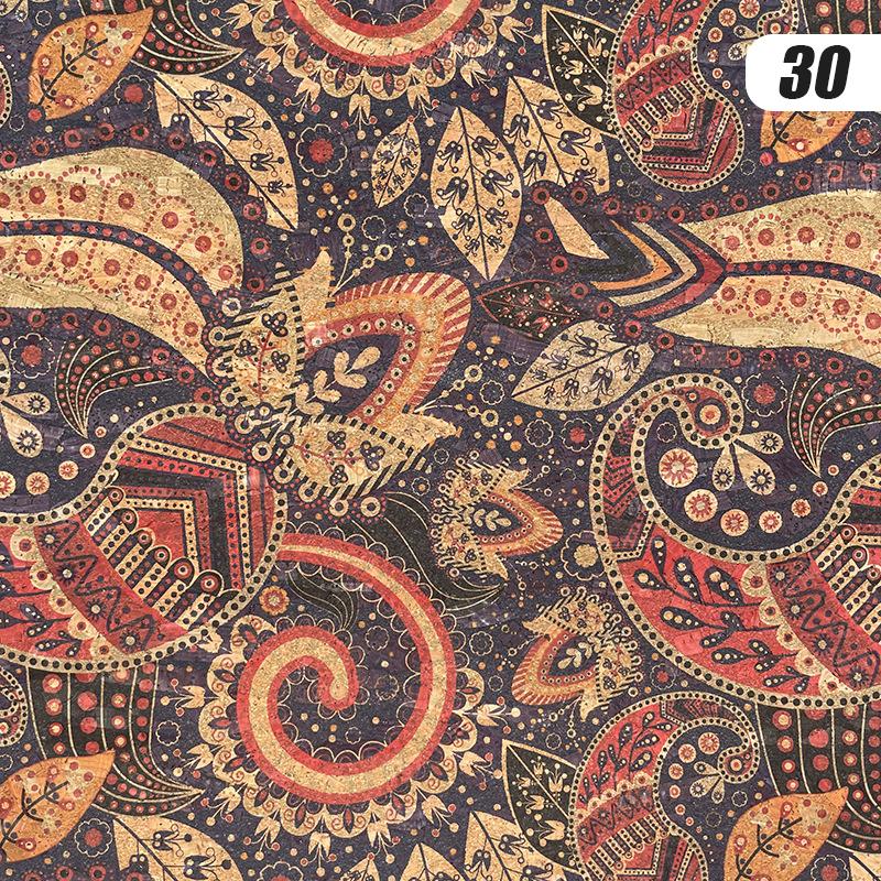 100x135cm Tkanina z nadrukiem korkowym Sztuczna skóra Wodoodporna Kolorowa Miękka Tkanina Korkowa Sofa Samochód Torba Dekor Mebli DIY Szycie Rzemiosło