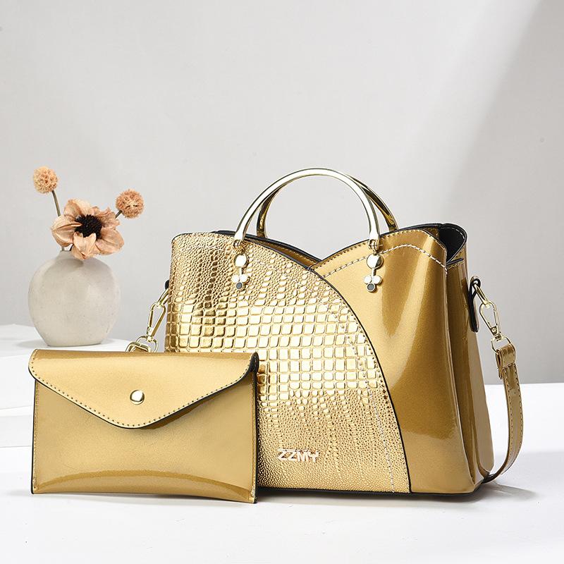 

New Direct Selling Women s Bag Shiny Leather Women s Handbag with Wallet Large Capacity Composite Bags Shoulder Crossbody Bag