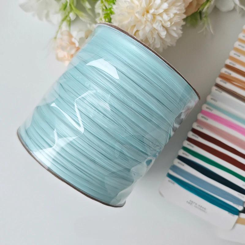 600M Raffia Strohgarn Häkelgarn für DIY Stricken Sommerstrohhut Handtaschen Kissen Handgeflochtenes Strohgarn