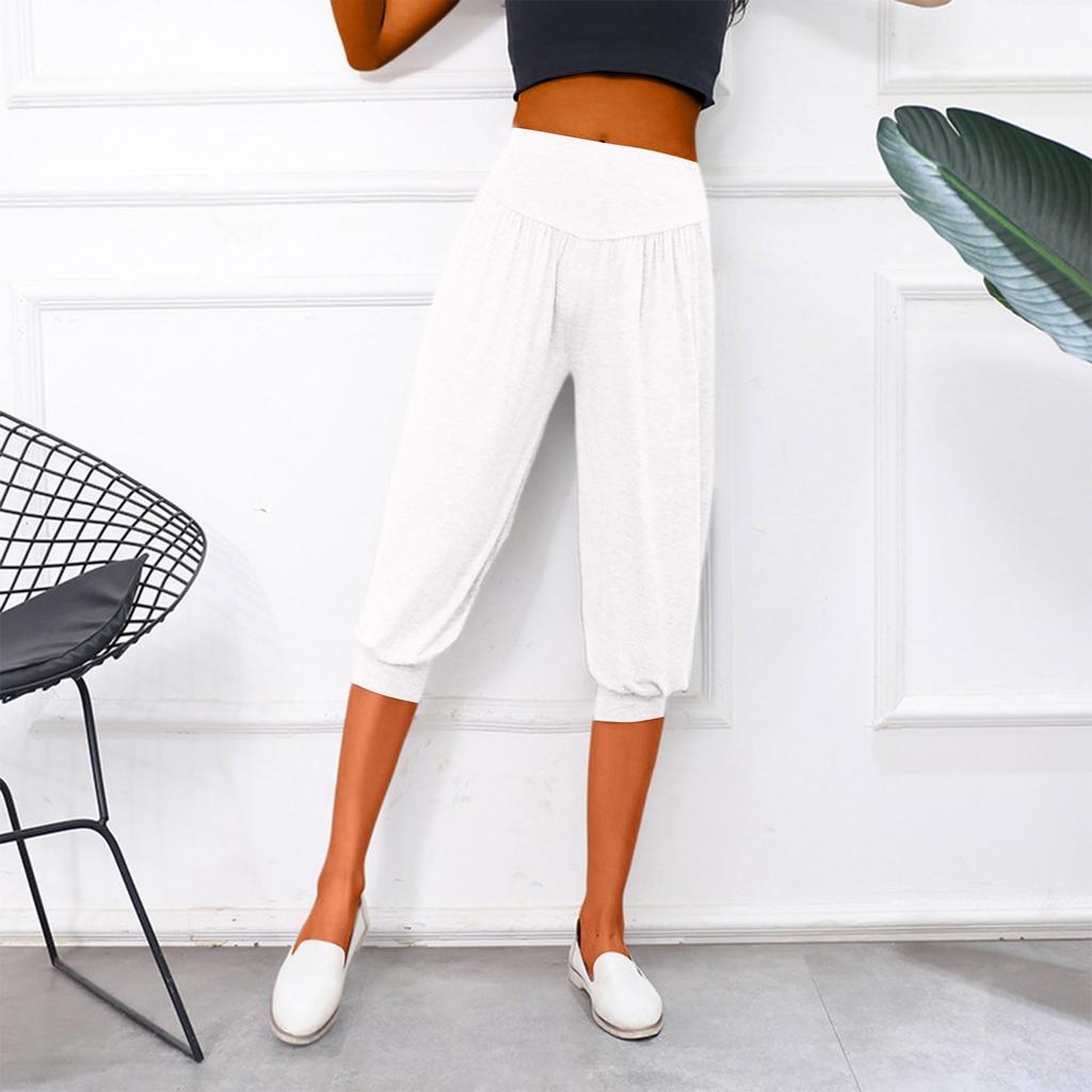 Women's Solid Color Loose Casual Yoga Seven-inch Wide-leg Pants