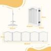 Dog Barrier Gate 5 Panels Foldable Flexible Solid Wood MDF 261.5x29.5x61 Cm White