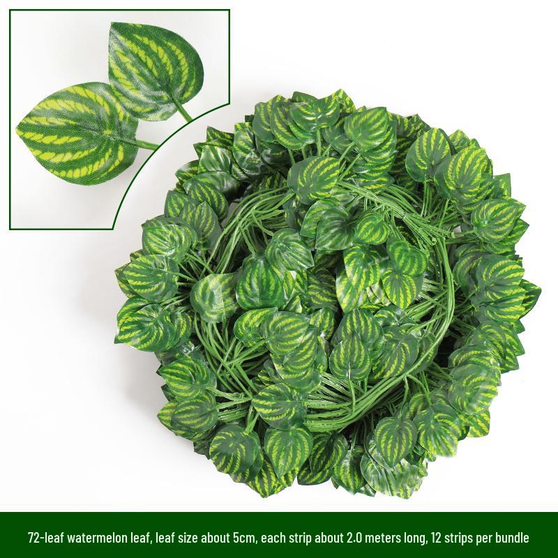 Green Leaf Rattan Grape Decorative Artificial Vine for Balcony & AC Pipe Cover