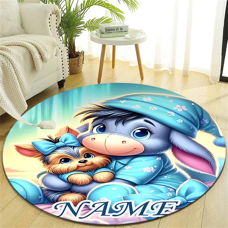 Personalized E-Eeyore Round Chair Office Rug - Perfect for Mat, Office Chair & More - Ideal Gift for Birthdays and Holidays
