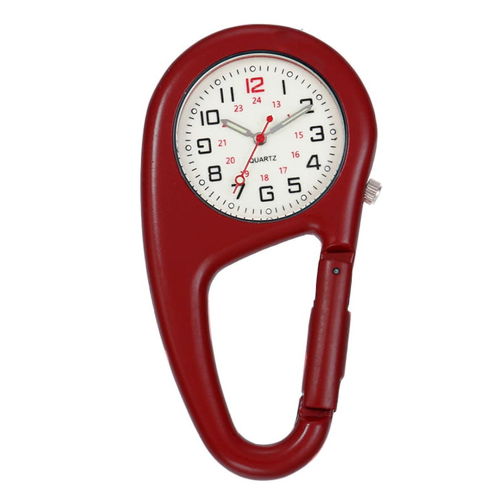 

Цифровые часы с карабином, карманные часы, светящийся рюкзак на ремне, карманные часы с зажимом для улицы, часы с зажимом для тренировок One Size красный