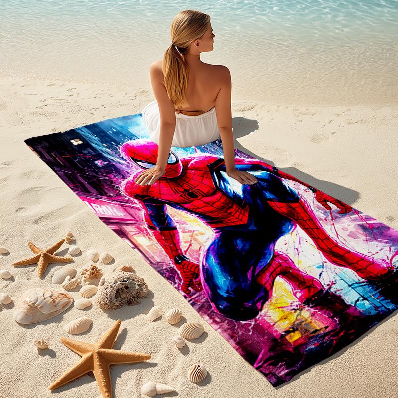Spider-Man Beach Towel Outdoor Camping Beach Towel for Vacation Swim Outdoor Pool Absorbent Bath Towel
