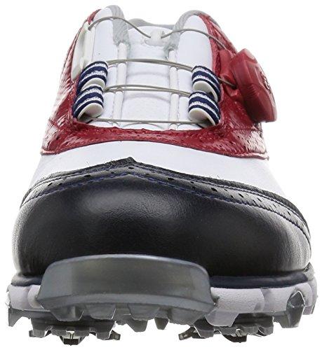 Mizuno Nexlite 003 Boa Spike Golf Shoes, 3E, Women's, White, Red, and Navy, Size 230 (23cm)