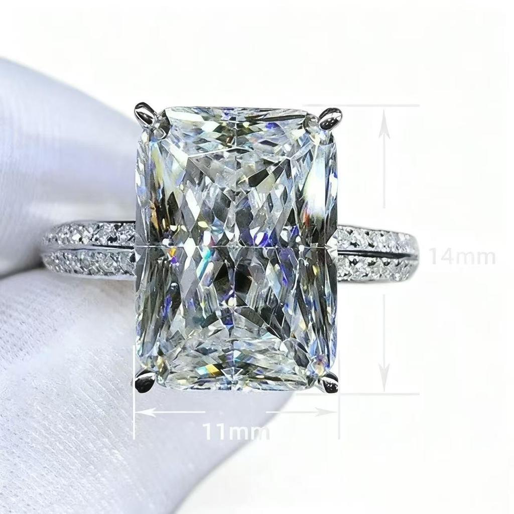 Women's Simulated Diamond Ring - Extra-Large, Shiny, Light Luxury Wedding Band In Stock