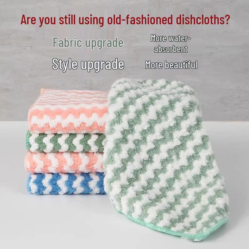 Non-Stick Absorbent Kitchen Dishcloth - Easy-Clean, Hair-Free, Lazy Rag for Wiping and Housework