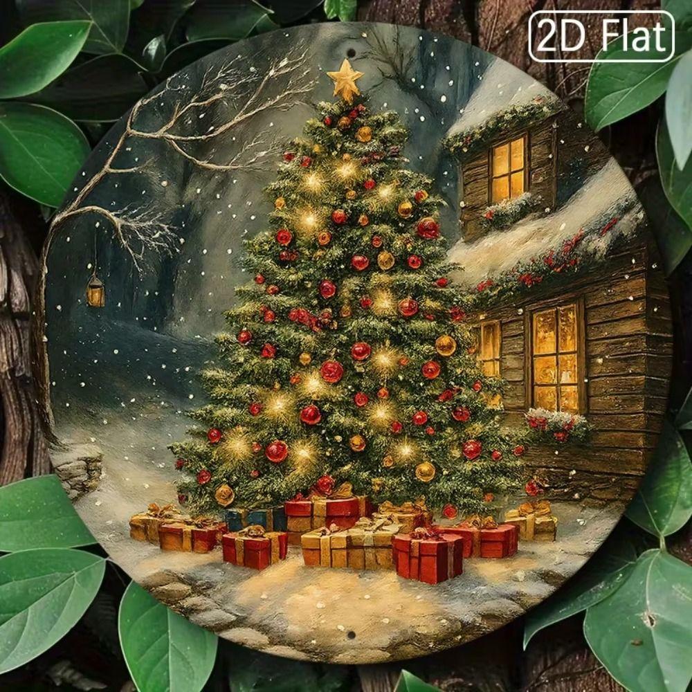 Tin Art Painting Metal Wall Decor 20x20cm Handmade Craft Home Decorative Plate