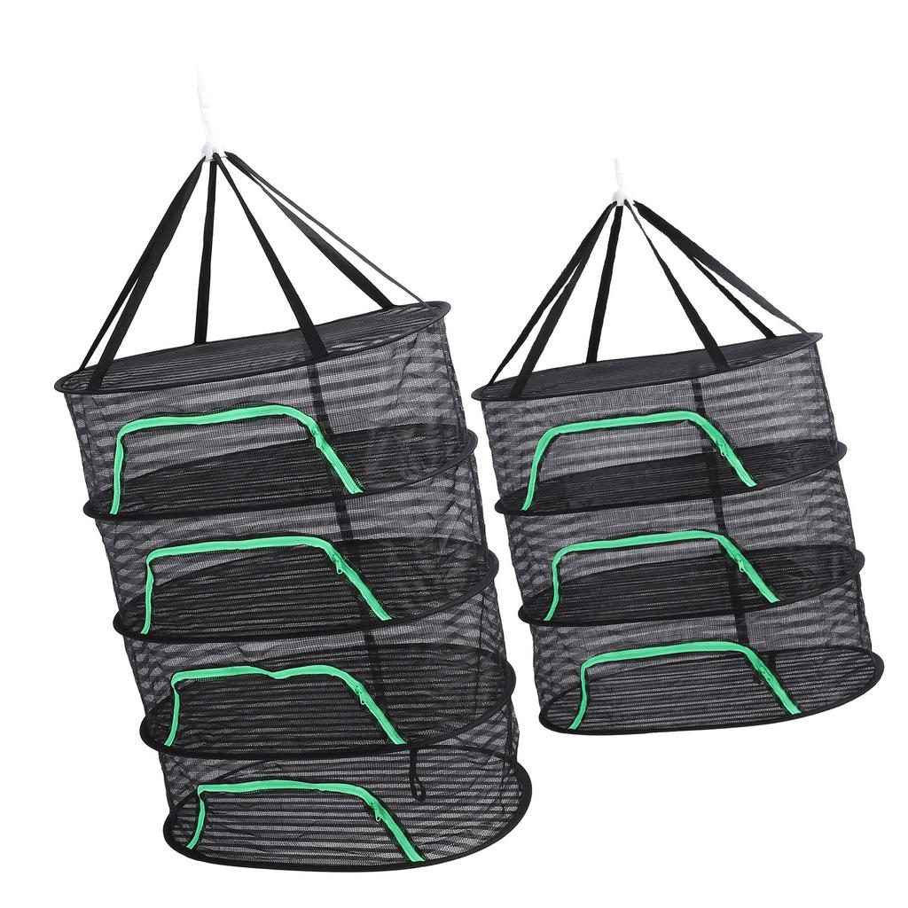 Hanging Drying Mesh with Zipper Breathable Polyester Foldable Hanging Mesh Drying Rack for Fish Vege