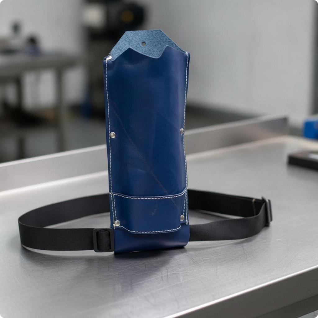 Leather Tool Pouch with Belt | Secure Rivet Reinforcement, Narrow compartment layout, brazing Rod