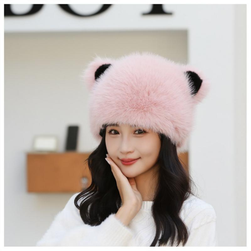 Women's Sweet and Cute Warm Fisherman Hat Autumn and Winter Earmuffs Plush Cute Cold-proof Hat