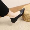 2025 New Black Flat Single Shoes Women's Versatile Office Workers Soft-soled Ladyshoes Career Interview Soft Leather Work Shoes