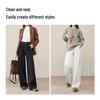 ESE-Y Women's Plush-Lined Curved Wide Leg Jeans