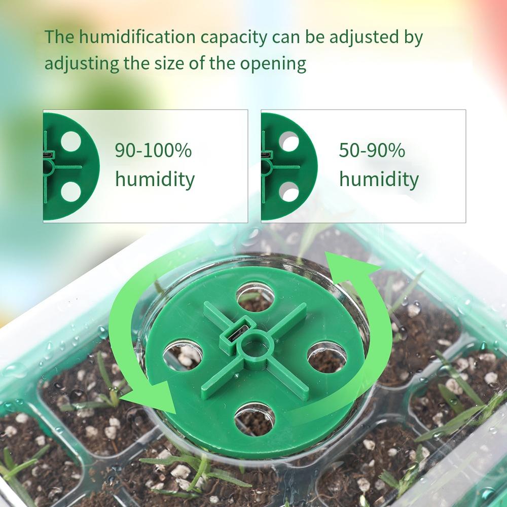 1PC 12-hole Seedling Hole Plate with Lamp Seedling Feeder Plus White Label Special Pot Nutrition Box Plastic Bowl Rectangular Holder