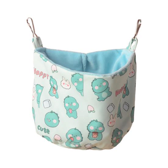 Hamster Hammock Comfortable Cartoon Dinosaur Pattern Squirrel Hamster Sleeping House for Pet Cage
