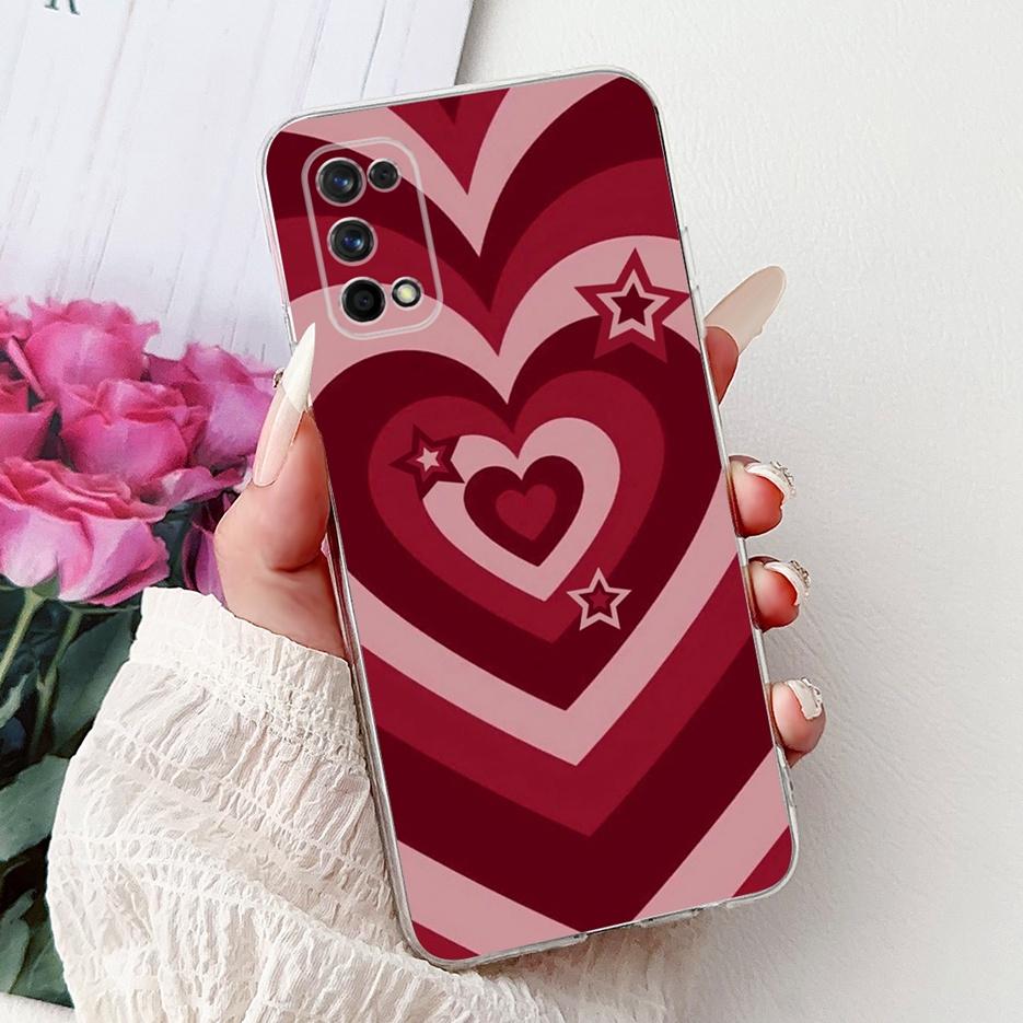 For Realme 7 Pro Case RMX2170 Cute Love Heart Painted Cover Soft Slim Phone Case For Realme 7 5G RMX2111 Realme7 Pro Fundas Bags
