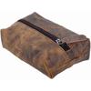Leather Zip-Lock Cosmetic Makeup Pouch Bag Pen Pencil Case