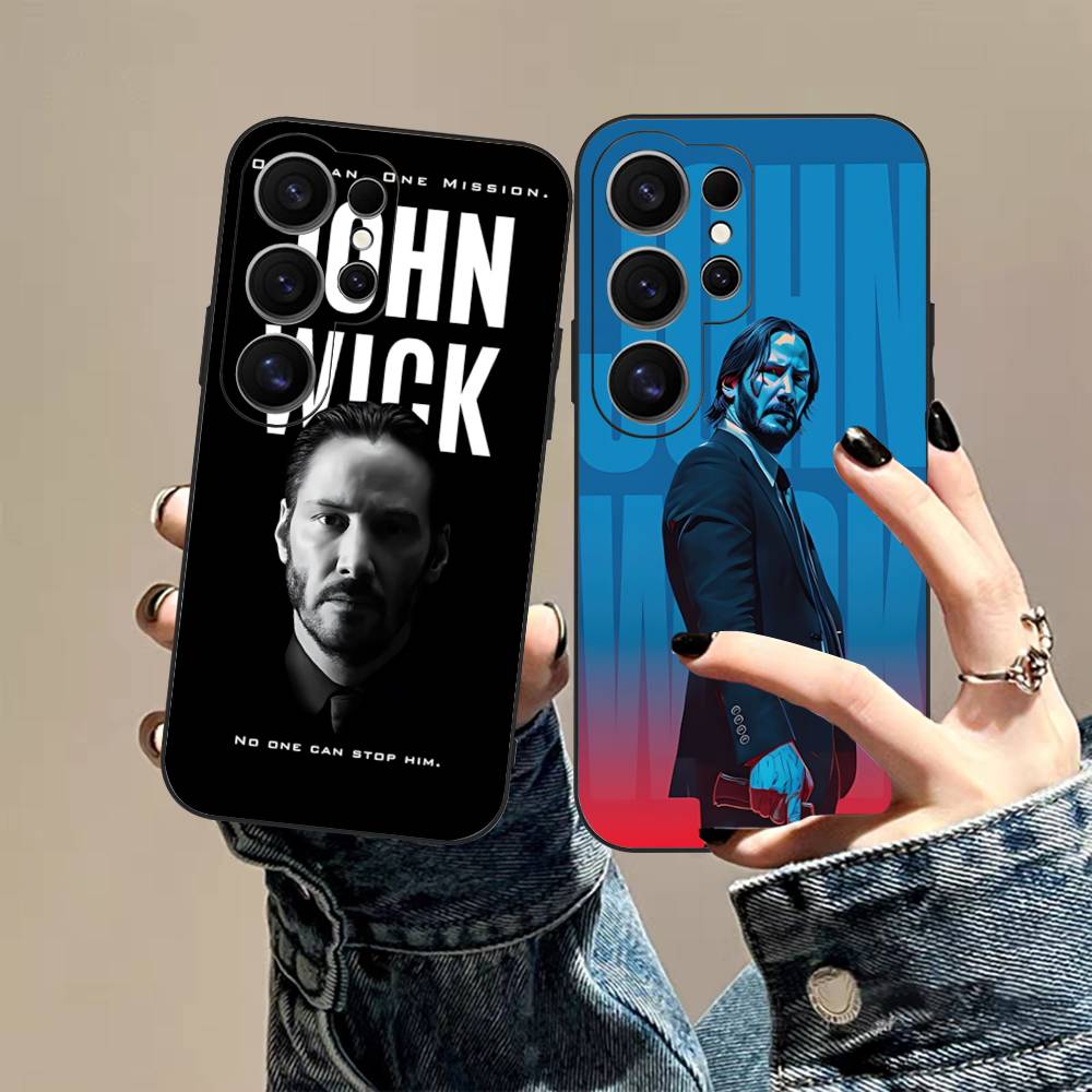 1pc Classic J-john Movie W-wick Phone Case For Samsung S 24 Fe 25 Ultra Plus 20 Lite 21 30 22 23 24 22 Ultra 5G Fundas