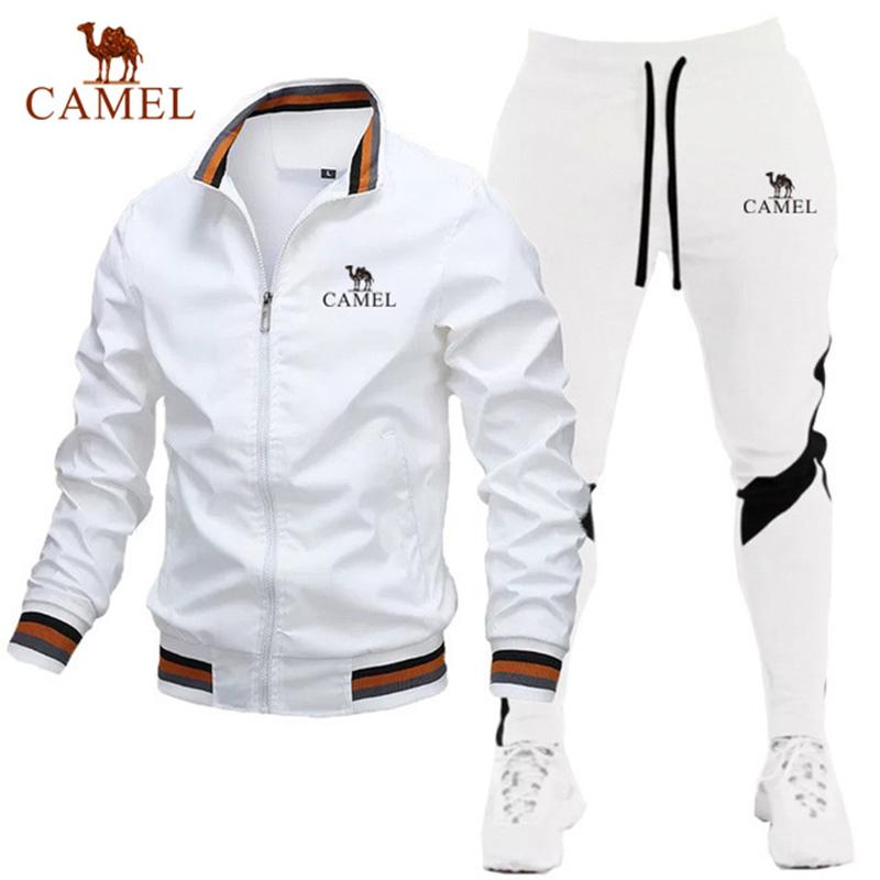 Camel Moda wiosenna i jesienna Nowy męski zestaw kurtek Zestaw na co dzień Spodnie łączone Kurtka baseballowa Wysokiej jakości ubrania z haftem