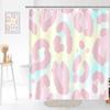 Retro Shower Curtain, 60S 70S Vintage Waterproof Polyester Fabric Bath Curtain Sets, Smile Face Pink Aesthetic Bathroom Curtains