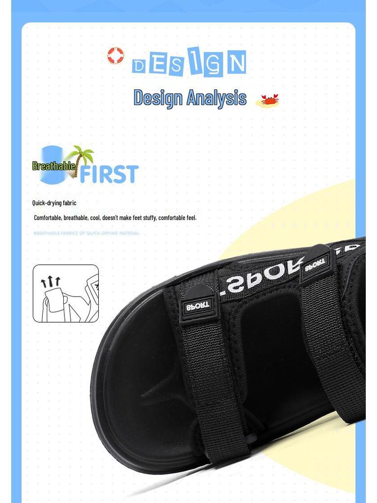 Cool Soft Sole Outdoor Boys' Sandals - Summer Versatile & Simple Style for Primary School Students