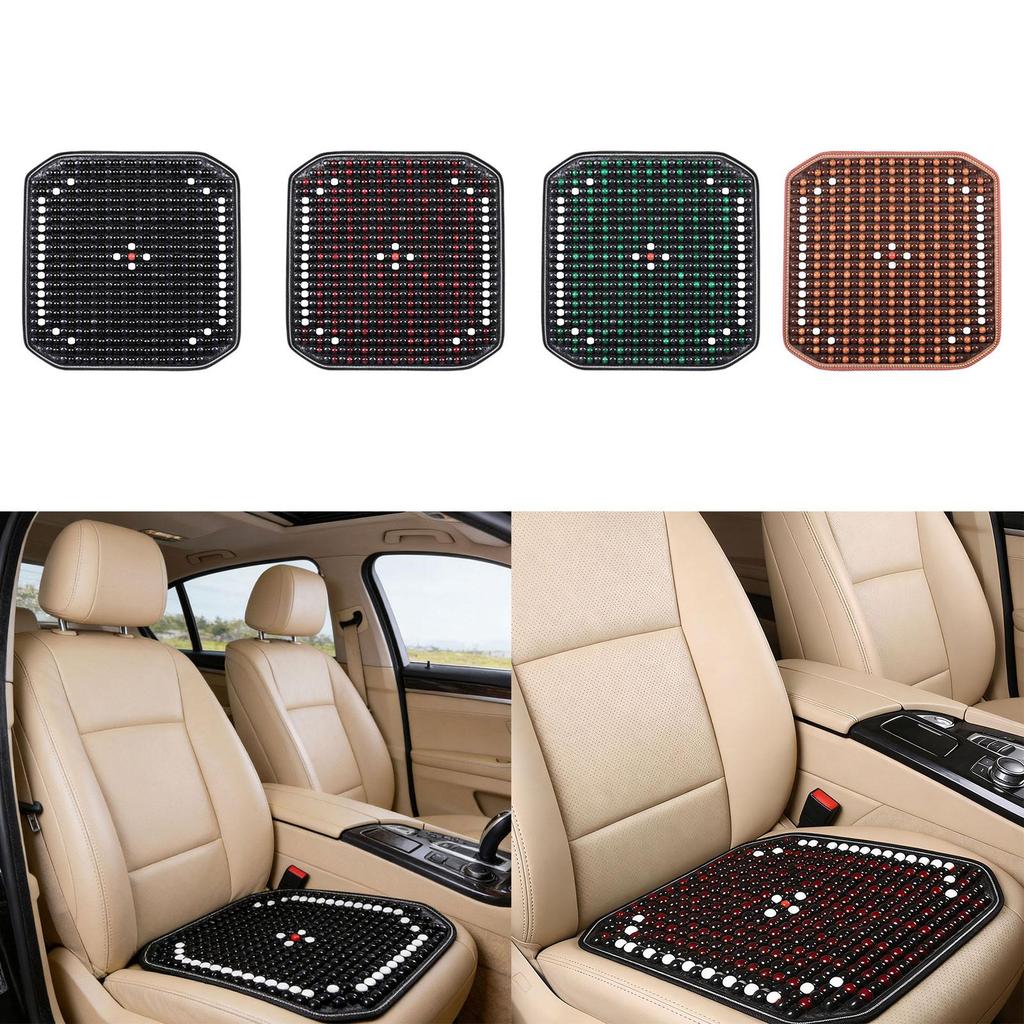 Universal Beaded Car Seat Cushion Square Cooling Pad Ventilated Summer Comfort for Home Office Vehicle Interior