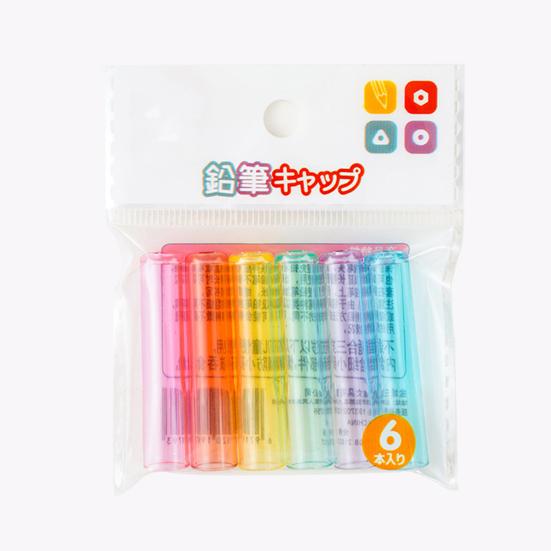 30Pcs/Set Pencil Cover Assorted Colors Clear Vent Hole Heavy Duty Mini Protective Plastic Kids Wooden Pencil Extender School Supplies