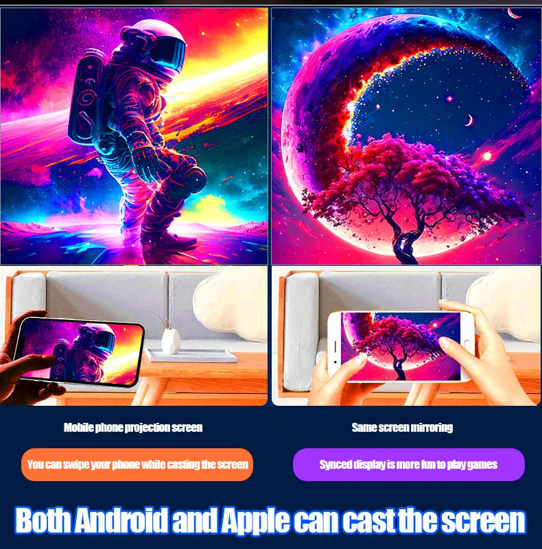 Leistungsstarker tragbarer Projektor 4k 1920*1080P HD-Auflösung Intelligente Steuerung 5G WiFi BT5.0 Heimkino Outdoor-Film-LED-Projektor