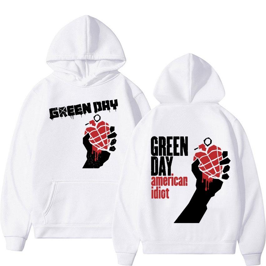 2025 Rare Punk Band Green Day American Idiot Print Hoodie Autumn and Winter New Hot Unisex Cotton Gothic Retro Casual Hoodie