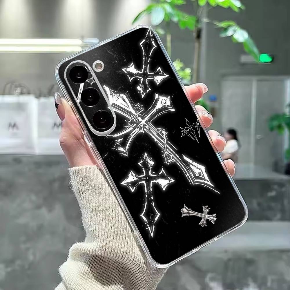C-Cool Dark Gothic Cross Mark Phone Case For Samsung Galaxy A91,80,73,72 ,71,53,52,32 ,31,22,21s,20,Transparent Case