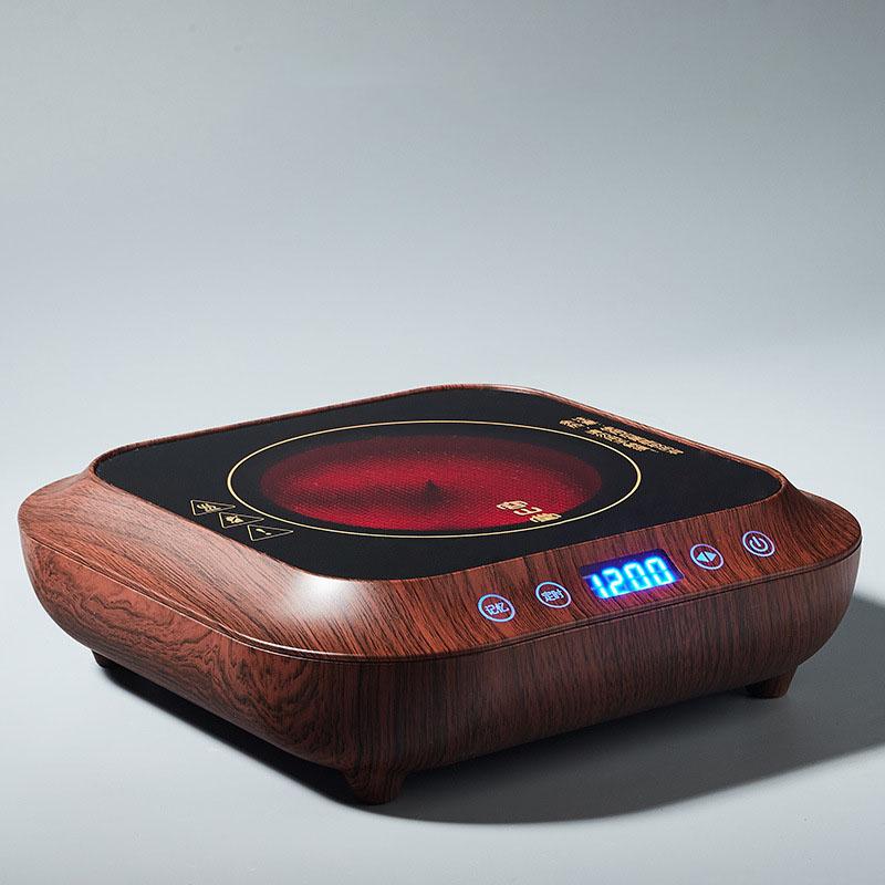 1200W Electric Heater Stove Tea Maker Timing Hot Plate Smart Tea Stove Boiled Water 6 gear Multifunctional Heating Furnace 220V nero