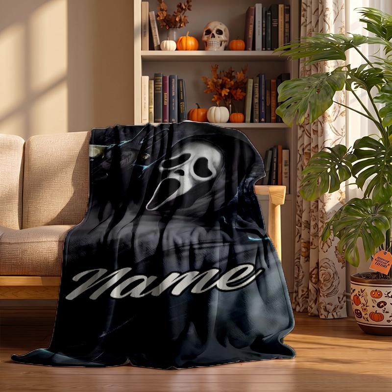 Scream Custom Flannel Blankets Soft Warm Cozy Throws for Home Decor Holiday Gifts