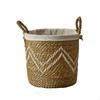 Woven Basket with Handles OpenTop Wicker Laundry Handwoven Rattan Storage Hamper for Home