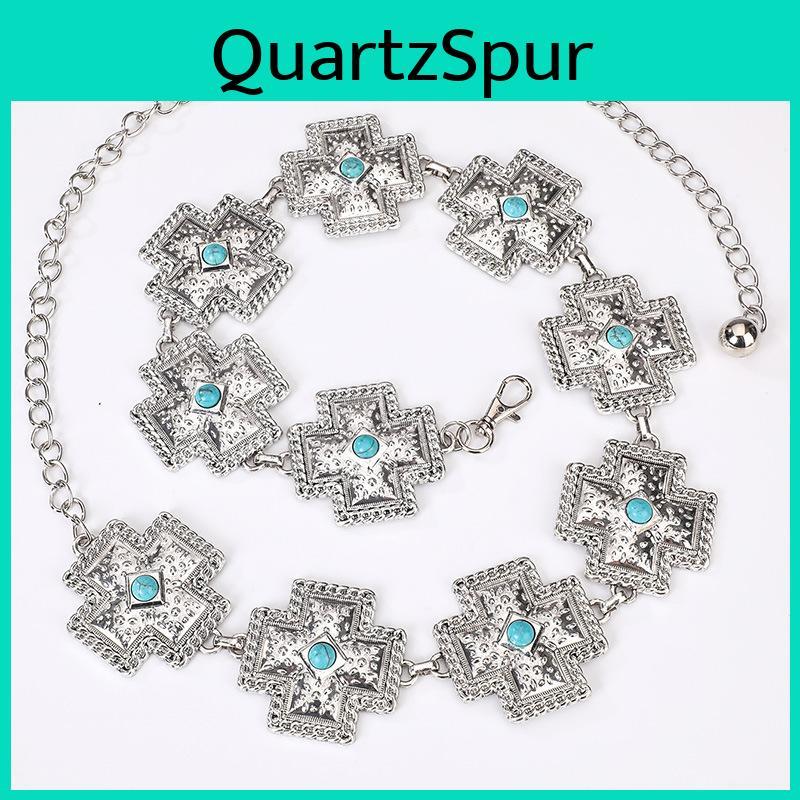 Bohemian Waist Chain For Women With Turquoise And Metal Accents For Festivals And Casual Wear