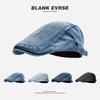 New Denim Forward Hat Women's Retro Washed Beret Men's Fashion Casual Painter Hat Versatile Hat